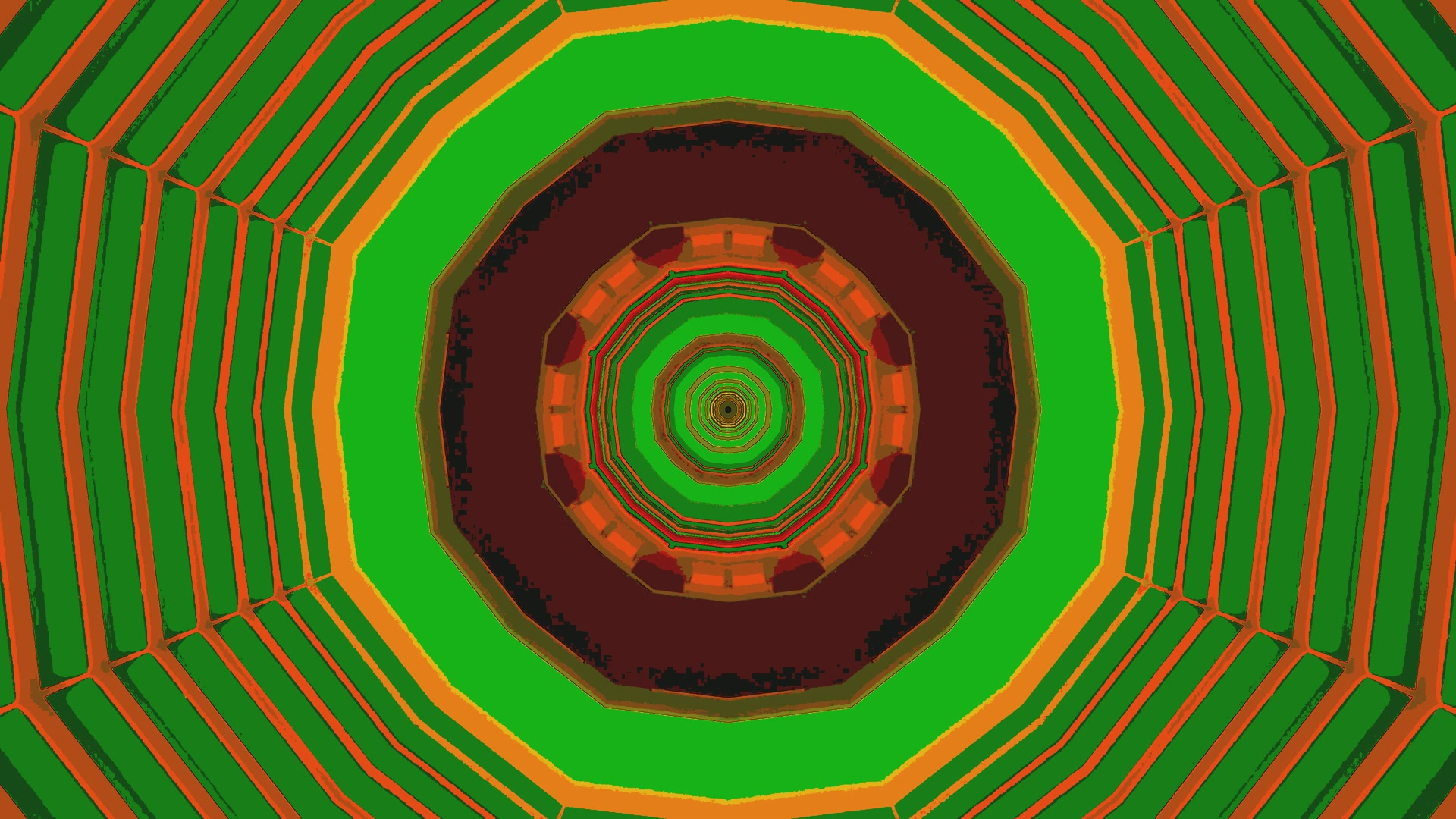 Groen Oranje Neon Tunnel Schermbeveiliging 4k uhd 60fps Vj Loop schermbeveiliging pc