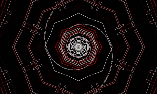 Neon Tunnel Rood Octagon Vortex VJ Loop 5:3 Wide 60fps Screensaver