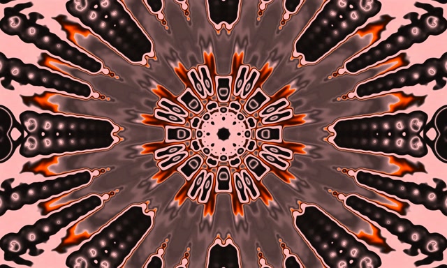 Neon Tunnel Koraal Kaleidoscoop Uitbarsting Vj Loop 5:3 Breed 60fps Schermbeveiliging
