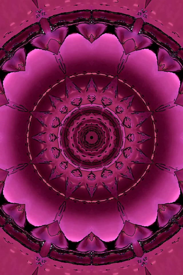 Roze Neon Tunnel Mandala Screensaver 60fps 2:3 Photo Portrait VJ Loop
