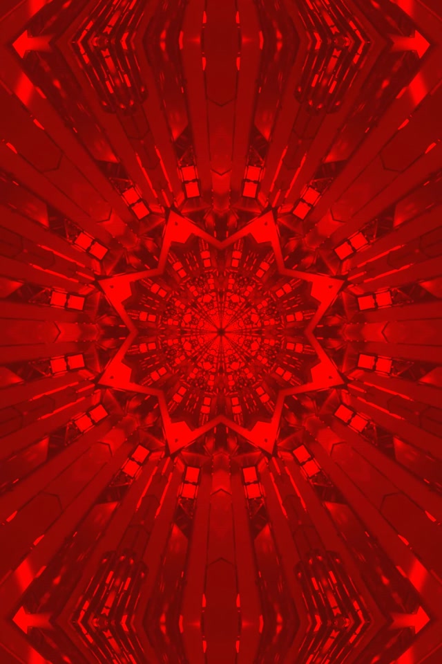 Rode Fractal Ster Neon Tunnel VJ Loop 2:3 Foto Portret 60fps Schermbeveiliging