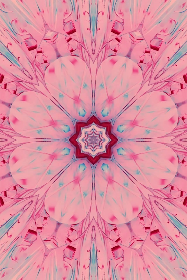 Roze Bloemen Caleidoscoop Neon Tunnel Schermbeveiliging 2:3 Photo Portrait 60fps VJ Loop