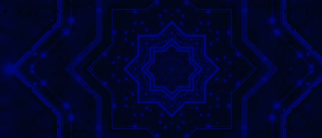 Neon Tunnel Blauwe Ster Mandala Vortex Vj Loop 21:9 Ultrawide 60fps Screensaver
