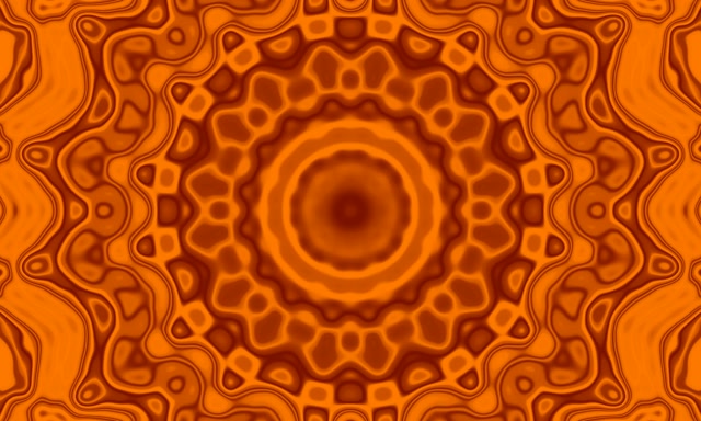 Neon Tunnel Oranje Mandala VJ Loop 5:3 Breed 60fps Schermbeveiliging