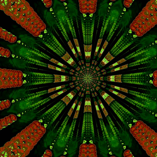 Neon Tunnel Rode Kaleidoscoop Uitbarsting VJ Loop 1:1 Vierkant 60fps Screensaver