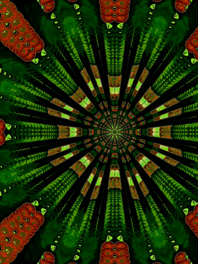 Neon Tunnel Rood Kaleidoscoop Uitbarsting VJLoops 3:4 iPad Portrait 60fps Schermbeveiliging