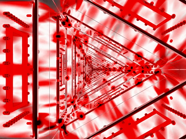 Rode Driehoekige Neon Tunnel VJ Loop 4:3 Classic 60fps Schermbeveiliging