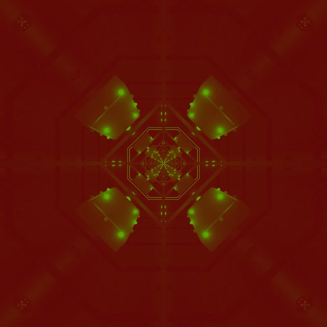 Neon Tunnel Red Green Fractal Kaleidoscope Vj Loop 1:1 Square 60fps Screensaver