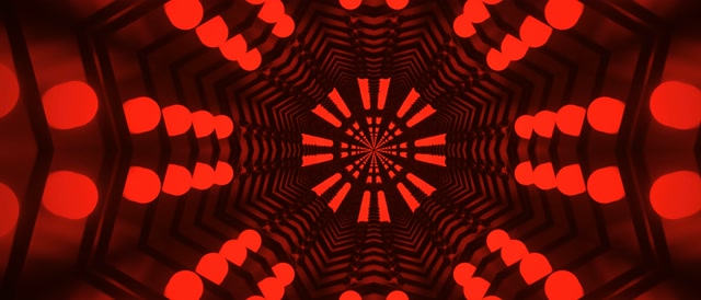 Red Neon Tunnel Kaleidoscope Vj Loop 21:9 Ultrawide 60fps Screensaver
