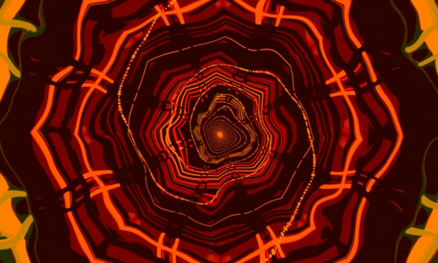Neon Tunnel Vurige Polygoon Vortex 5:3 wide 60fps Screensaver VJLoops