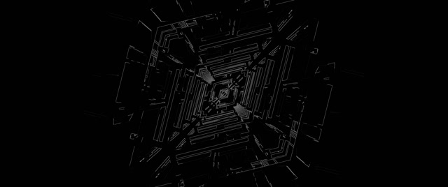 Neon Tunnel Draadframe Doolhof Vortex VJ Loop 2.39:1 Cinemascope 60fps Schermbeveiliging