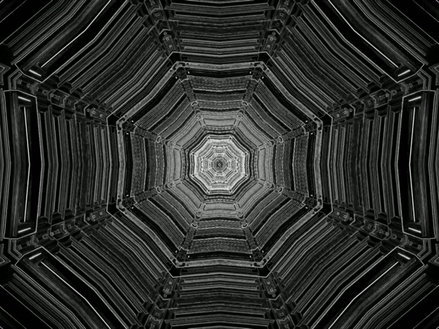 Neon Tunnel Achthoek Vortex VJ Loop 4:3 Klassiek 60fps Schermbeveiliging