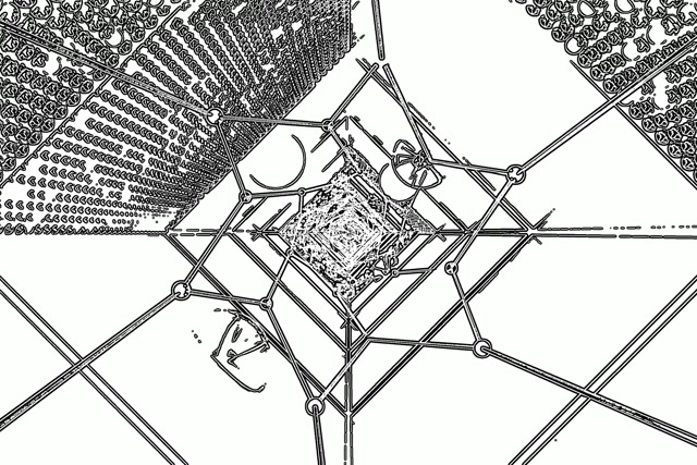 Neon Tunnel Draad Grid Screensaver 3:2 Surface 60fps VJ Loop