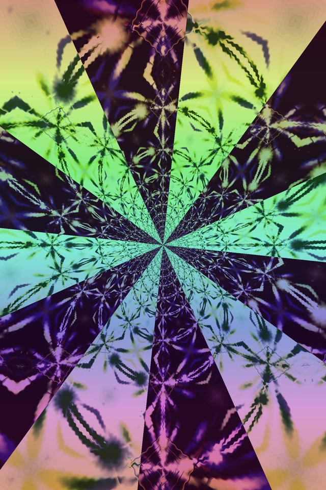 Neon Tunnel Cannabis Caleidoscoop VJ Loop 2:3 Photo Portrait 60fps Schermbeveiliging