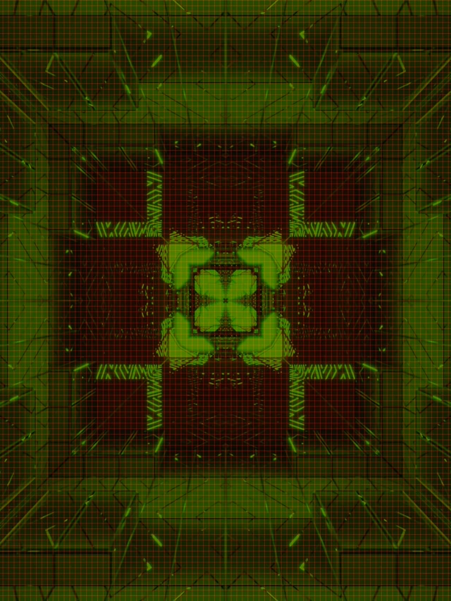 Neon Tunnel Green Fractal Cross Grid 3:4 iPad Portrait 60fps Screensaver Vj Loop