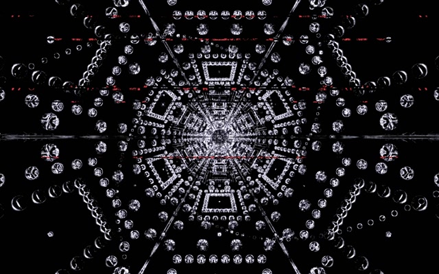 Neon Tunnel Kristal Zeshoek Caleidoscoop VJ Loop 16:10 Macbook 60fps Schermbeveiliging