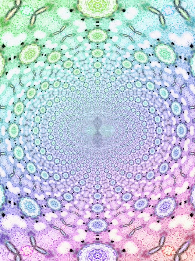 Neon Tunnel Fractaal Kaleidoscoop Mandala Schermbeveiliging VJ Loop 3:4 iPad Portret 60fps