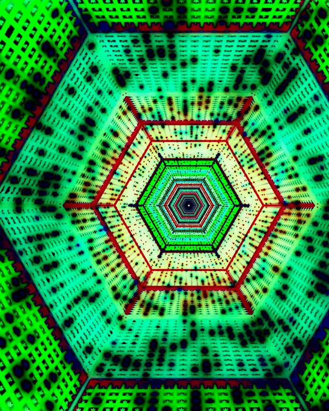 Neon Tunnel Hexagon Vortex VJLoops 60fps 4:5 Instagram Schermbeveiliging