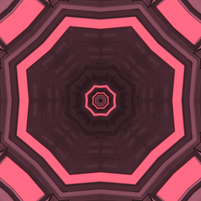 Neon Tunnel Pink Octagon Vortex | Vj Loop | 1:1 Square | 60fps | Screensaver