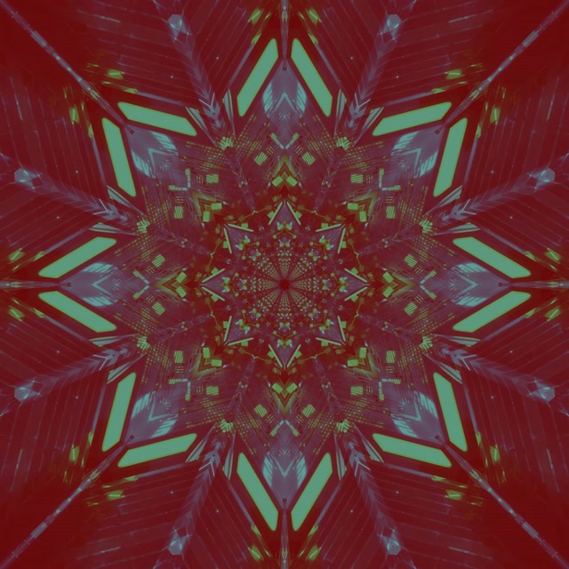 Neon Tunnel Fractal Kaleidoscoop Ster VJLoops 1:1 Vierkant 60fps Schermbeveiliging