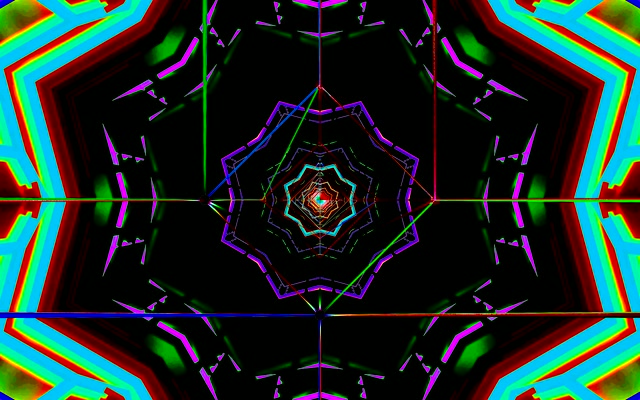 16:10 Macbook Neon Tunnel Screensaver Windows 11 Kaleidoscoop VJLoops 60fps Kleurrijke Symmetrie