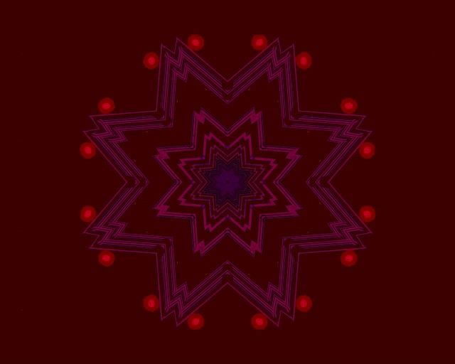 Neon Tunnel Rode Ster Kaleidoscoop VJLoops 5:4 industrial 60fps screensaver