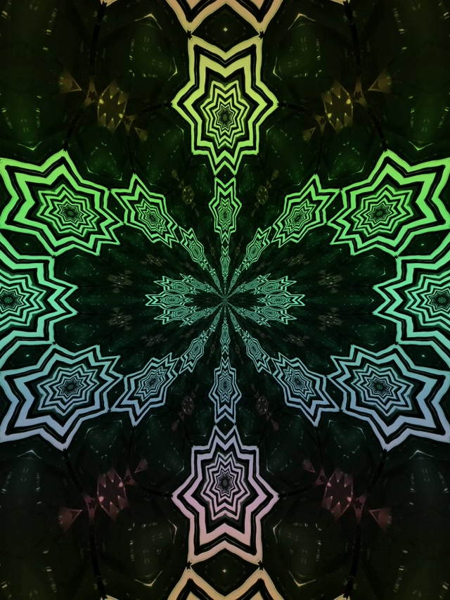 Neon Tunnel Fractal Ster Mandala VJ Loop 3:4 iPad Portrait 60fps Screensaver