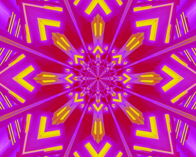 Neon Tunnel Kaleidoscoop Ster Burst 60fps 5:4 Industrial Schermbeveiliging VJLoops