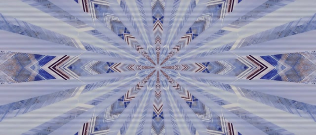 Blauw Neon Tunnel Kaleidoscoop Schermbeveiliging 21:9 Ultrawide 60fps VJ Loop