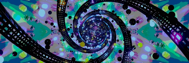 Neon Tunnel Spiraal Vortex VJ Loop 3:1 Triple Wide 60fps Screensaver