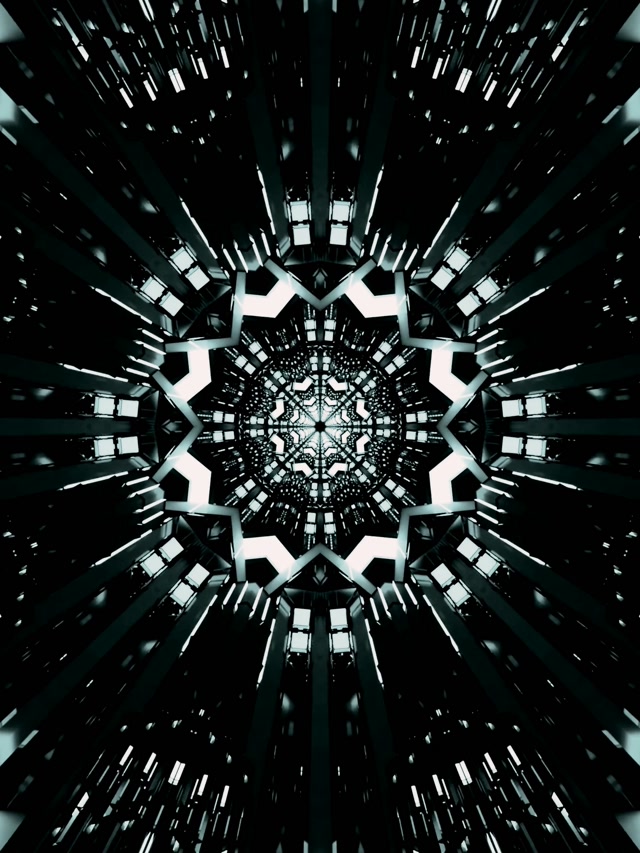 Neon Tunnel Fractal Ster Mandala VJ Loop 3:4 iPad Portrait 60fps Screensaver