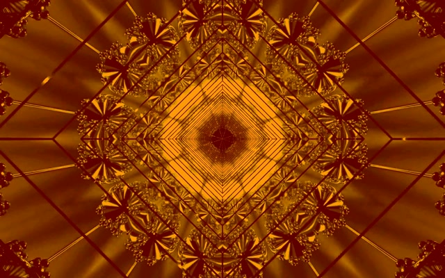 Gouden Fractal Neon Tunnel Screensaver 60fps 16:10 MacBook VJ Loop