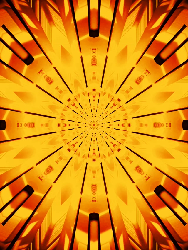 Neon Tunnel Gouden Radiale Uitbarsting VJLoops 3:4 iPad Portret 60fps Schermbeveiliging