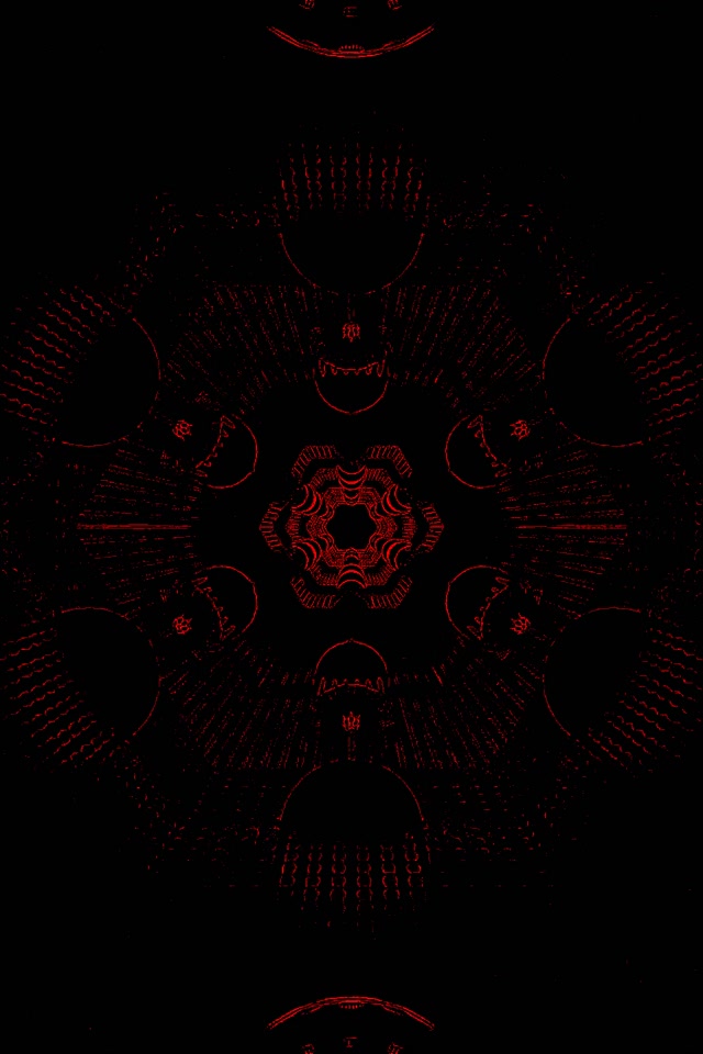 Rood Fractaal Kaleidoscoop Neon Tunnel 2:3 Foto Portret 60fps Screensaver Vj Loop