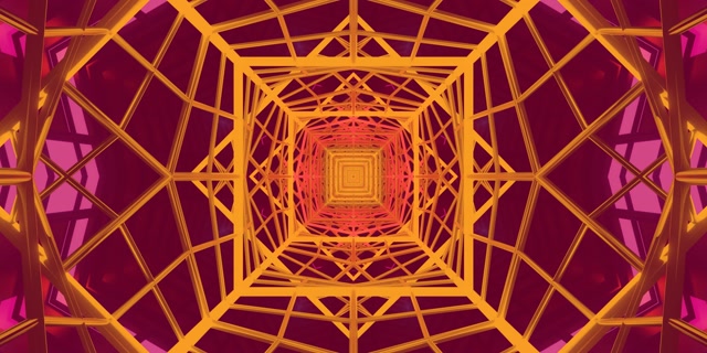 Neon Tunnel Vj Loop 2:1 Univisium 60fps Screensaver Pulsating Square Vortex