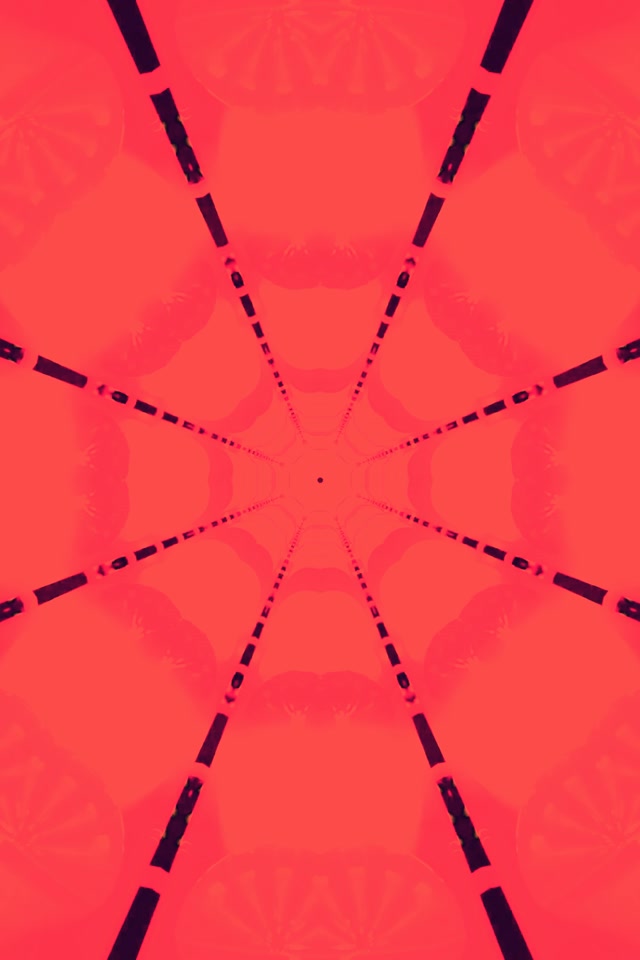 Neon Tunnel Rood Spinnenweb Kaleidoscoop Vj Loop 2:3 Portret 60fps Schermbeveiliging
