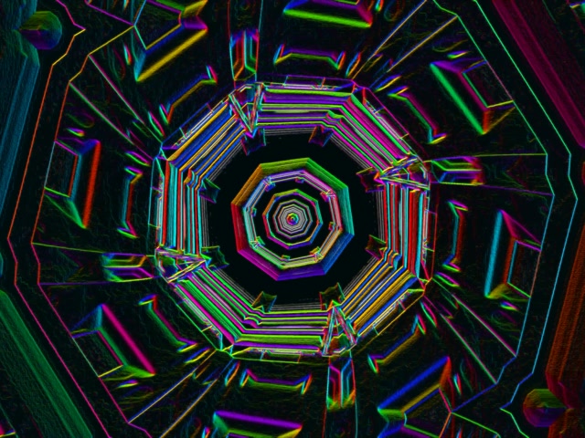 Neon Tunnel Octagon Vortex 4:3 Classic 60fps VJ Loop Screensaver