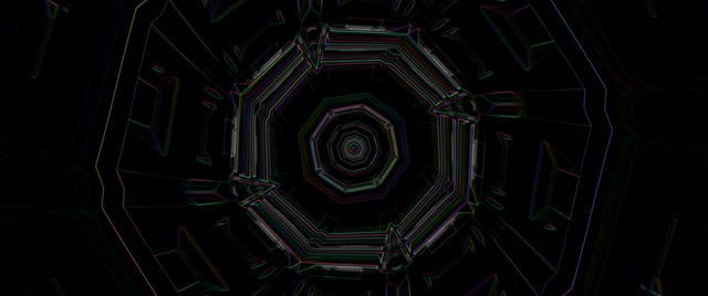 Pulsating Octagon Neon Tunnel VJ Loop 2.39:1 Cinemascope 60fps Screensaver