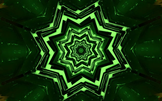 Neon Tunnel Groene Ster Vortex VJ Loop 60fps 16:10 MacBook Schermbeveiliging