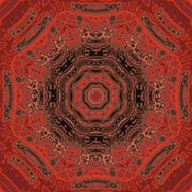 Rode Neon Tunnel Mandala Screensaver 1:1 Vierkant 60fps VJLoops