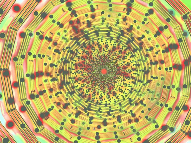 VJ Loop Neon Tunnel Spiraal Dot Draaikolk 4:3 Classic 60fps Screensaver