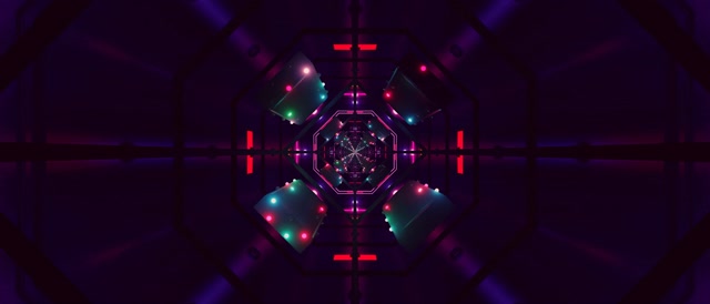 Neon Tunnel Schermbeveiliging 21:9 Ultrawide 60fps Paars VJ Loop