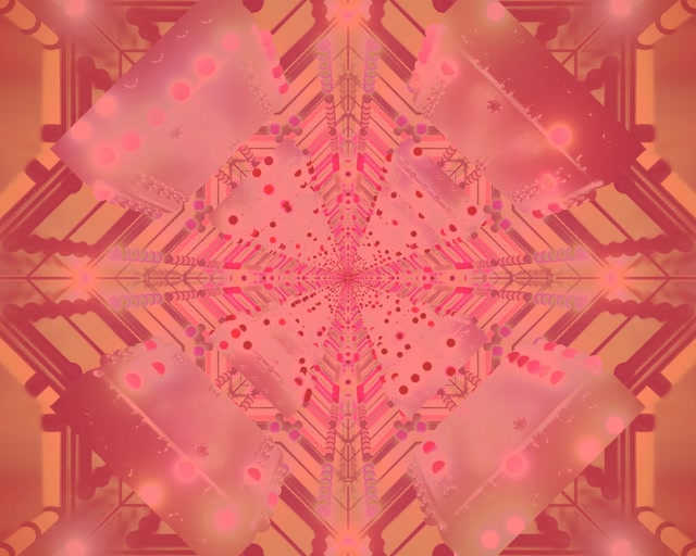Neon Tunnel Roze Raster Kaleidoscoop VJLoops 5:4 Industrieel 60fps Schermbeveiliging