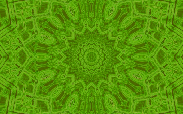 VJLoops Neon Tunnel Groen Mandala Ster 16:10 macbook 60fps Schermbeveiliging