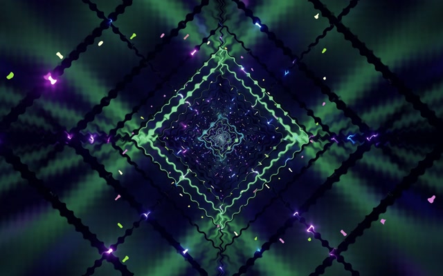Neon Tunnel Groene Diamant Vortex VJ Loop 60fps 16:10 MacBook Schermbeveiliging