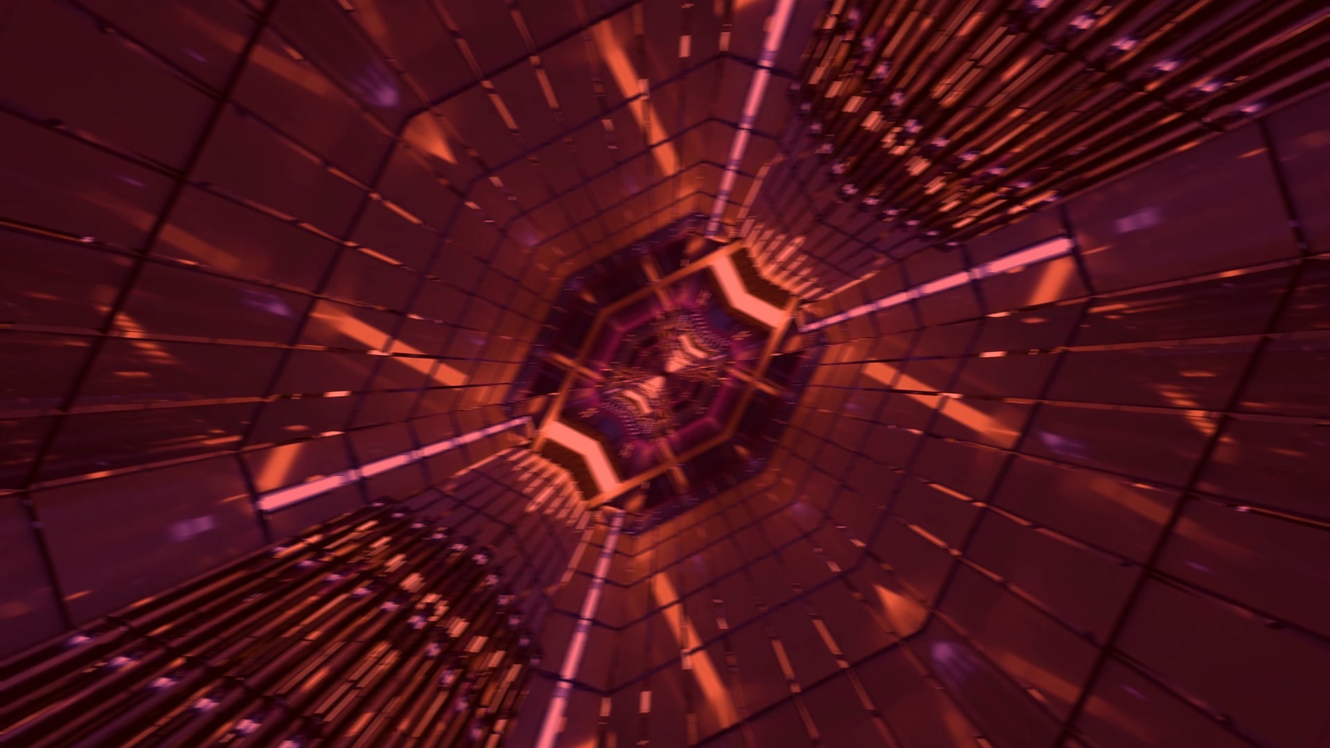 Karmosinrød Sci-Fi Tunnel skjermsparer 4K UHD 60fps Live Wallpaper