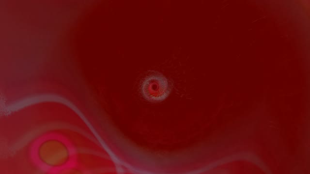 Red neon tunnel 60fps with glowing orbs and flowing waves