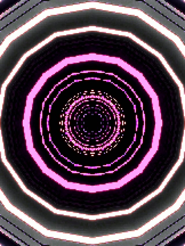Neon Tunnel Rosa Lilla Oktagon Virvel VJLoops 3:4 iPad Portrett 60fps Skjermsparer
