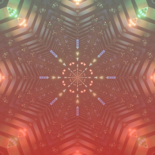 Neon Tunnel Rosa Kaleidoskop Vj Loop 1:1 Kvadrat 60fps Skjermsparer