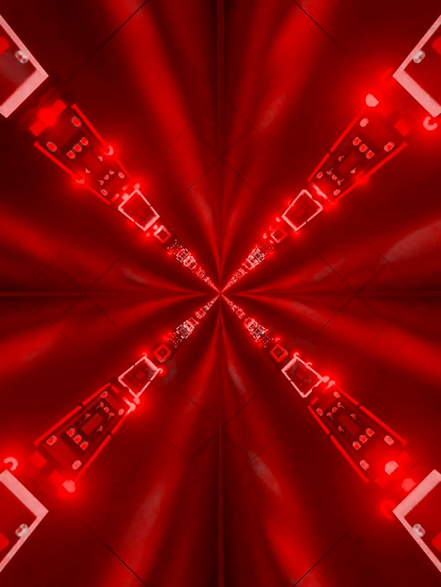 Rød Neon Tunnel Kaleidoskop VJ Loop 3:4 iPad Portrett 60fps Skjermsparer